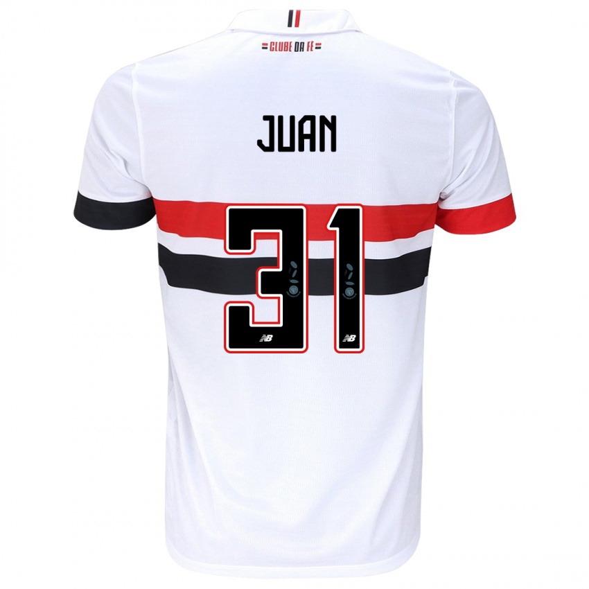 Enfant Maillot Juan #31 Blanc Rouge Noir Tenues Domicile 2024/25 T-Shirt Belgique