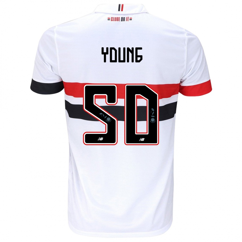 Kinderen Young #50 Wit Rood Zwart Thuisshirt Thuistenue 2024/25 T-Shirt België