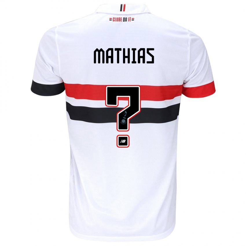 Enfant Maillot Leandro Mathias #0 Blanc Rouge Noir Tenues Domicile 2024/25 T-Shirt Belgique