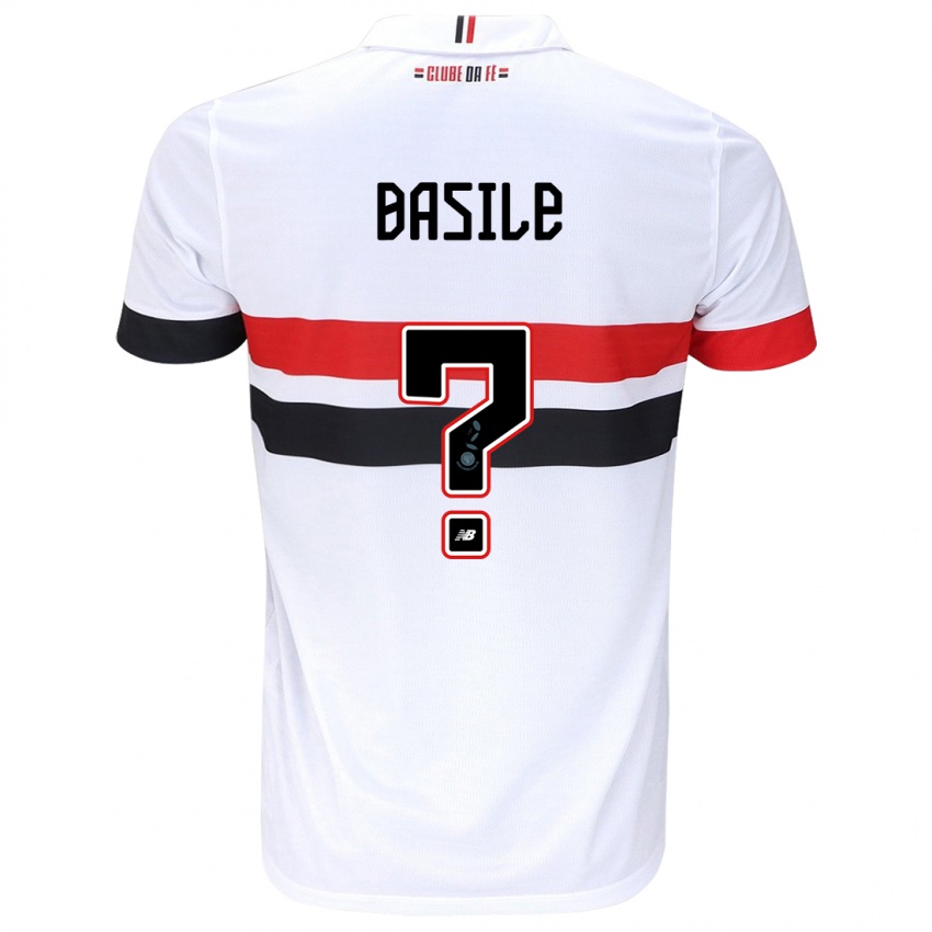 Enfant Maillot Basile #0 Blanc Rouge Noir Tenues Domicile 2024/25 T-Shirt Belgique