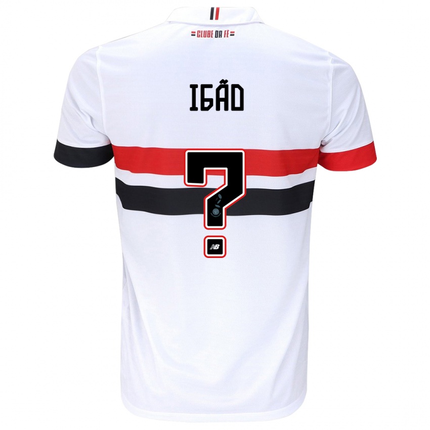 Enfant Maillot Igão #0 Blanc Rouge Noir Tenues Domicile 2024/25 T-Shirt Belgique