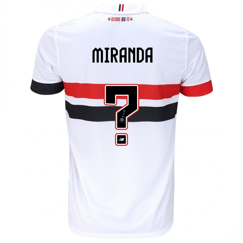 Enfant Maillot João Miranda #0 Blanc Rouge Noir Tenues Domicile 2024/25 T-Shirt Belgique