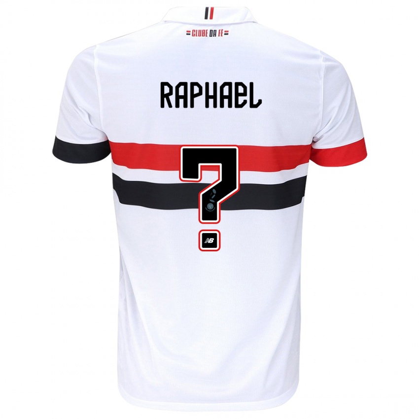 Enfant Maillot Raphael #0 Blanc Rouge Noir Tenues Domicile 2024/25 T-Shirt Belgique