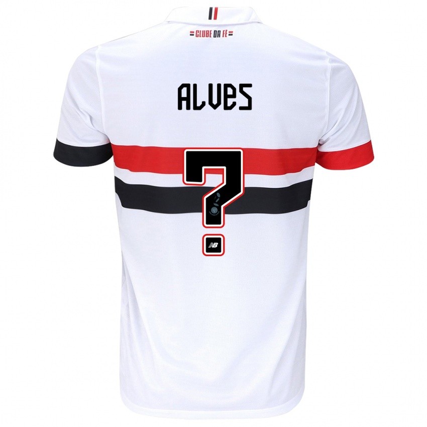 Kinderen Matheus Alves #0 Wit Rood Zwart Thuisshirt Thuistenue 2024/25 T-Shirt België