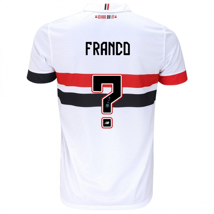 Enfant Maillot Franco #0 Blanc Rouge Noir Tenues Domicile 2024/25 T-Shirt Belgique