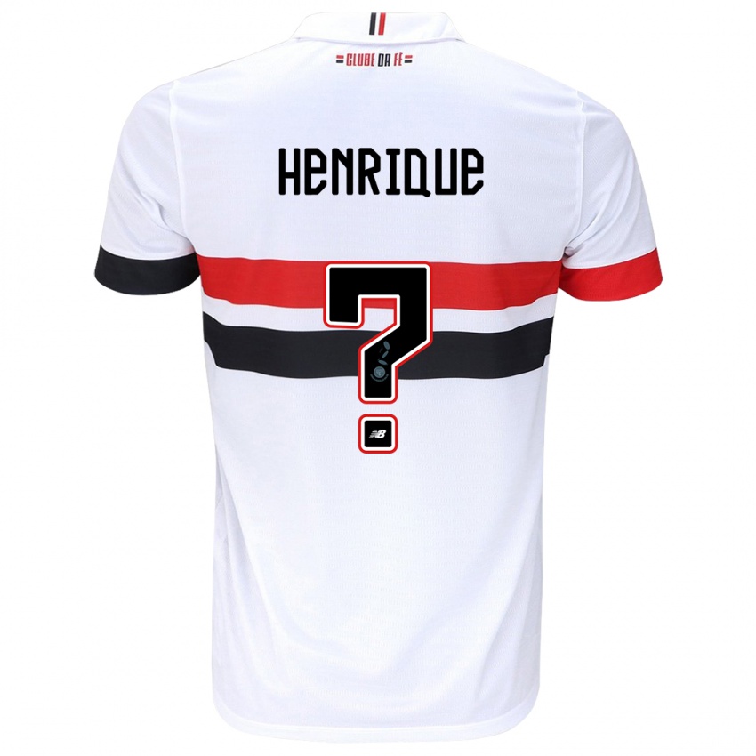 Enfant Maillot Luiz Henrique #0 Blanc Rouge Noir Tenues Domicile 2024/25 T-Shirt Belgique