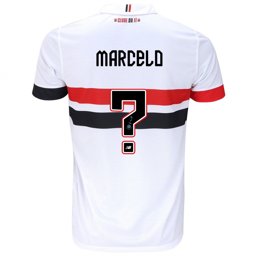 Enfant Maillot Marcelo #0 Blanc Rouge Noir Tenues Domicile 2024/25 T-Shirt Belgique