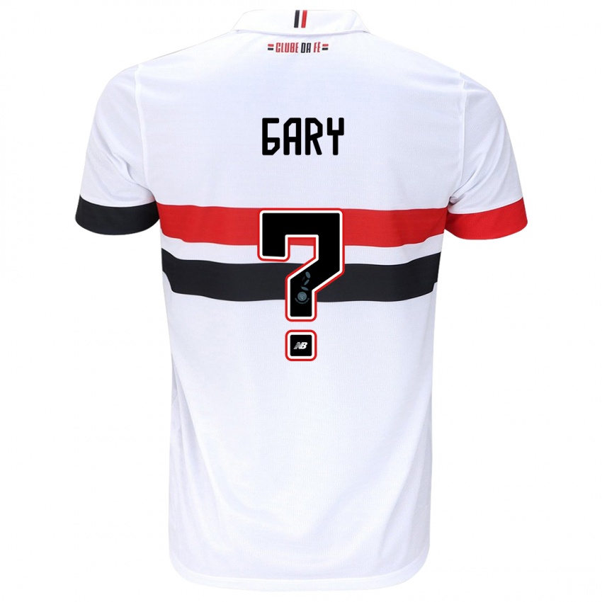 Enfant Maillot Ganael Gary #0 Blanc Rouge Noir Tenues Domicile 2024/25 T-Shirt Belgique