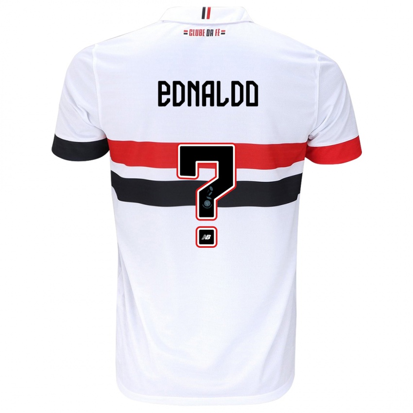 Enfant Maillot José Ednaldo #0 Blanc Rouge Noir Tenues Domicile 2024/25 T-Shirt Belgique