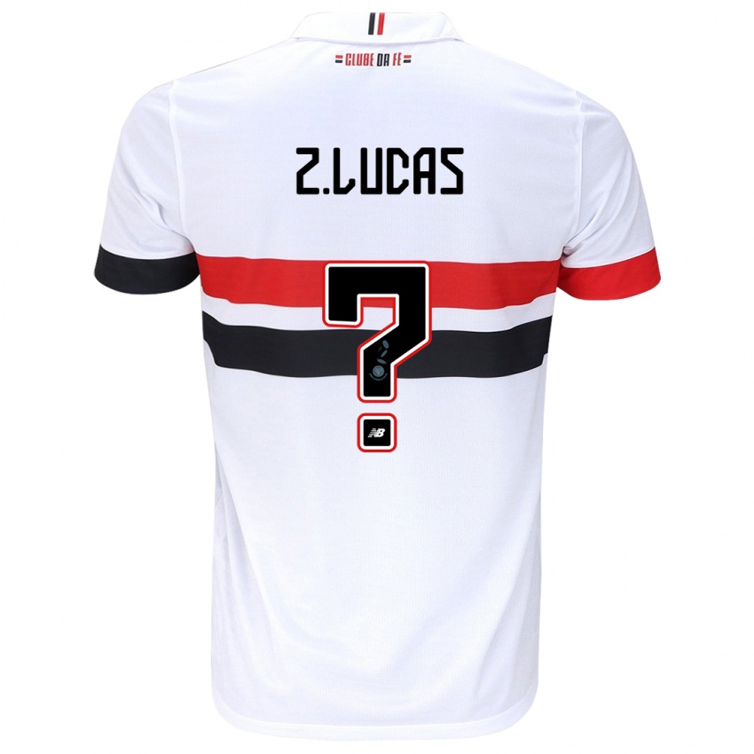 Enfant Maillot Zé Lucas #0 Blanc Rouge Noir Tenues Domicile 2024/25 T-Shirt Belgique