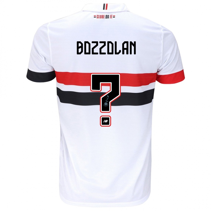 Enfant Maillot Gabriel Bozzolan #0 Blanc Rouge Noir Tenues Domicile 2024/25 T-Shirt Belgique