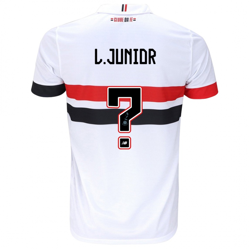 Enfant Maillot Luciano Junior #0 Blanc Rouge Noir Tenues Domicile 2024/25 T-Shirt Belgique