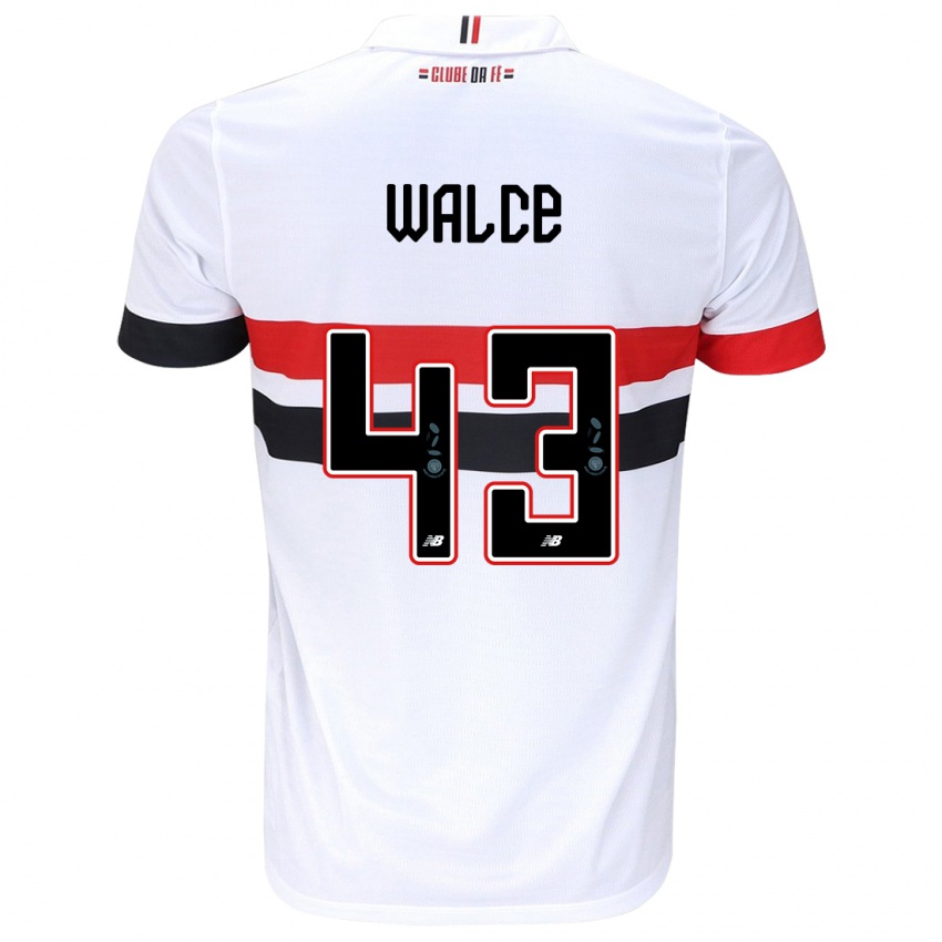 Enfant Maillot Walce #43 Blanc Rouge Noir Tenues Domicile 2024/25 T-Shirt Belgique