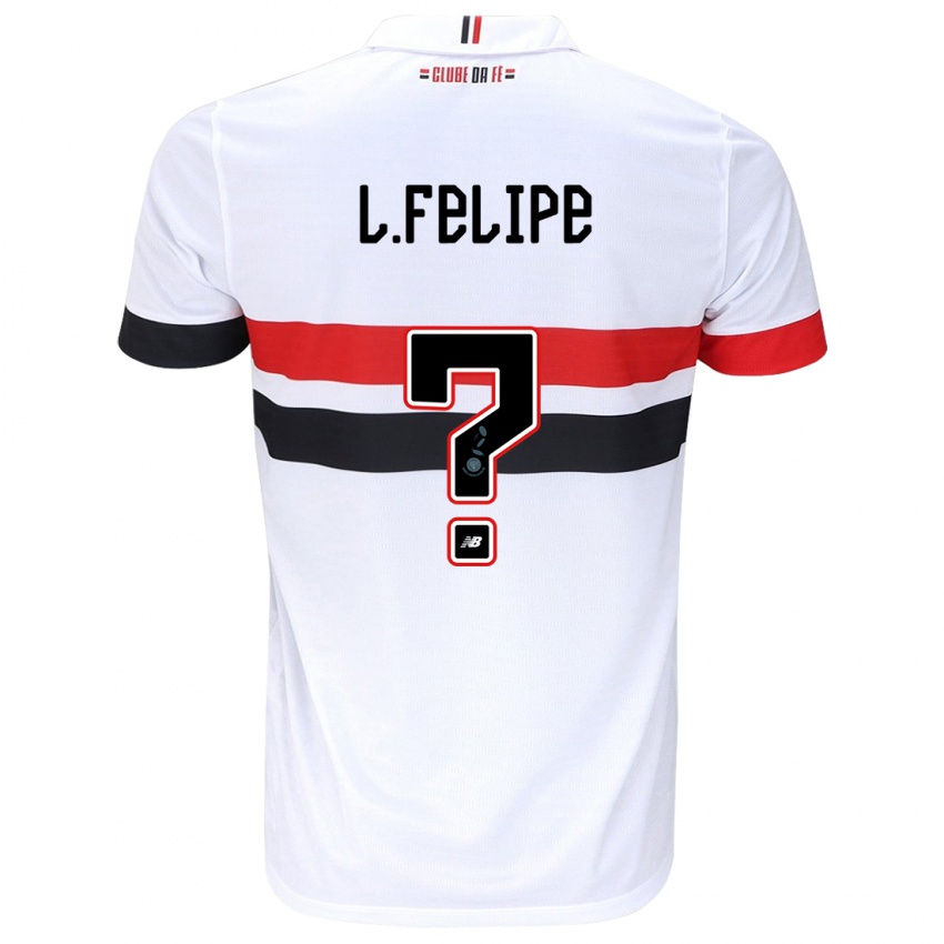 Enfant Maillot Luis Felipe #0 Blanc Rouge Noir Tenues Domicile 2024/25 T-Shirt Belgique