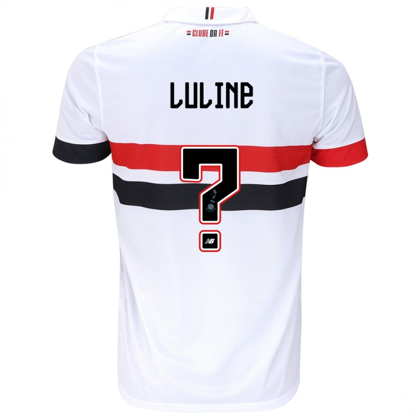 Kinderen Jonathan Luline #0 Wit Rood Zwart Thuisshirt Thuistenue 2024/25 T-Shirt België