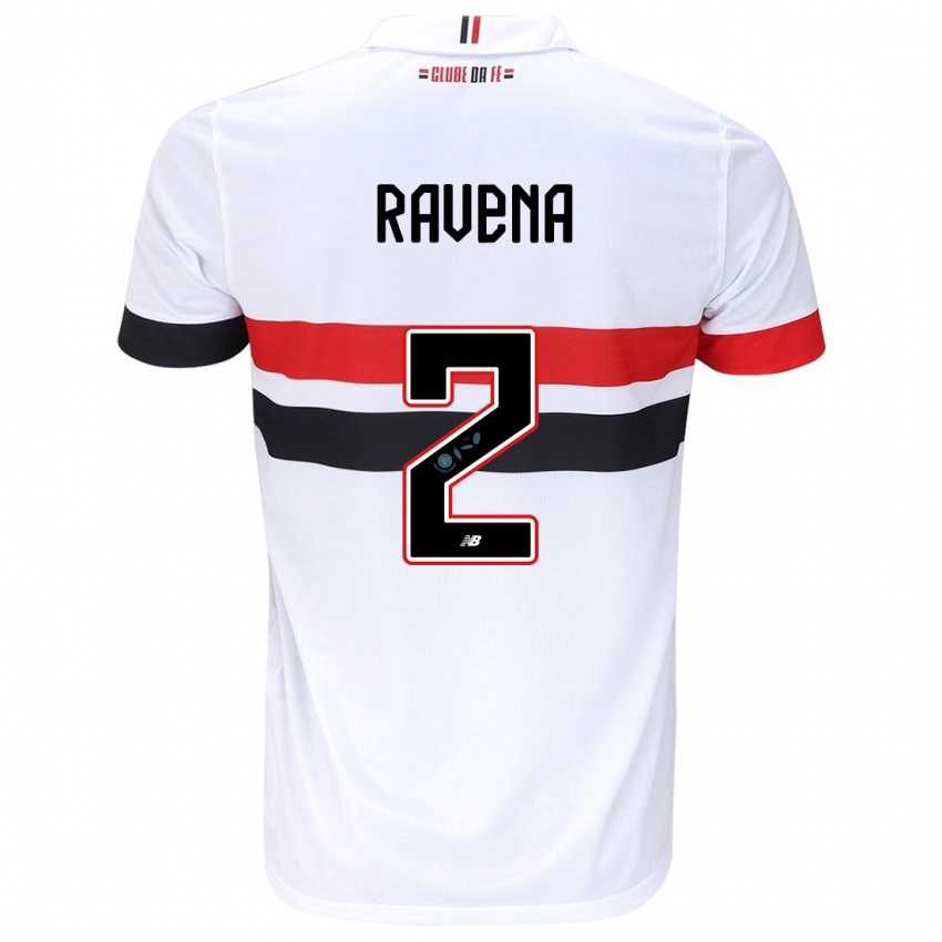 Enfant Maillot Ravena #2 Blanc Rouge Noir Tenues Domicile 2024/25 T-Shirt Belgique