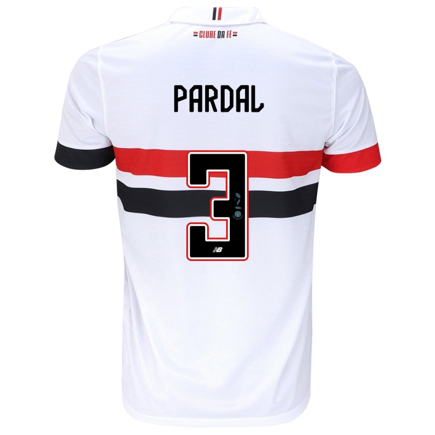 Enfant Maillot Pardal #3 Blanc Rouge Noir Tenues Domicile 2024/25 T-Shirt Belgique