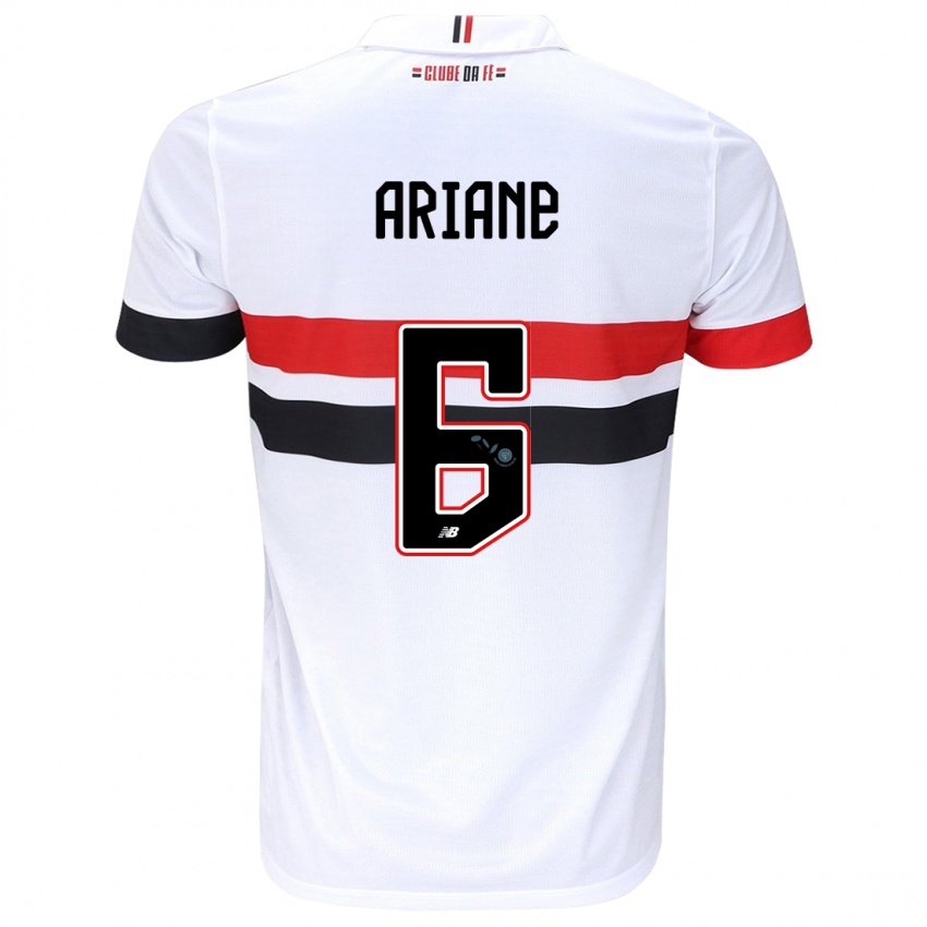 Enfant Maillot Ariane #6 Blanc Rouge Noir Tenues Domicile 2024/25 T-Shirt Belgique