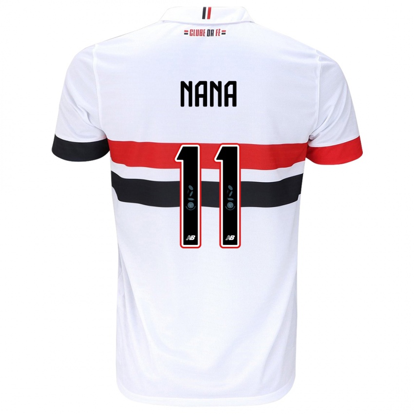 Enfant Maillot Nana #11 Blanc Rouge Noir Tenues Domicile 2024/25 T-Shirt Belgique