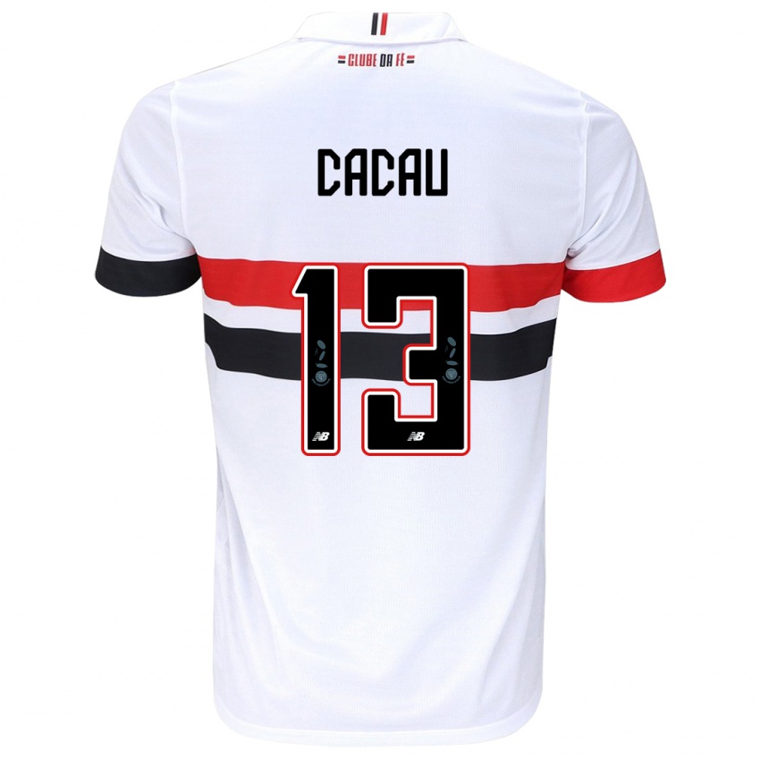 Enfant Maillot Cacau #13 Blanc Rouge Noir Tenues Domicile 2024/25 T-Shirt Belgique