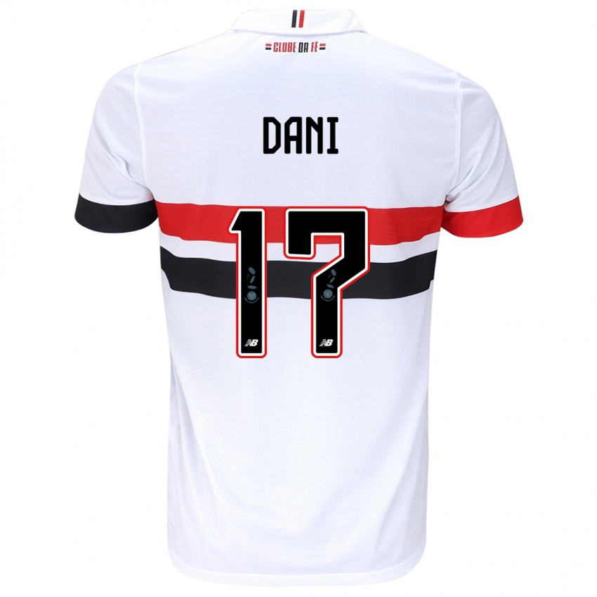 Enfant Maillot Dani #17 Blanc Rouge Noir Tenues Domicile 2024/25 T-Shirt Belgique