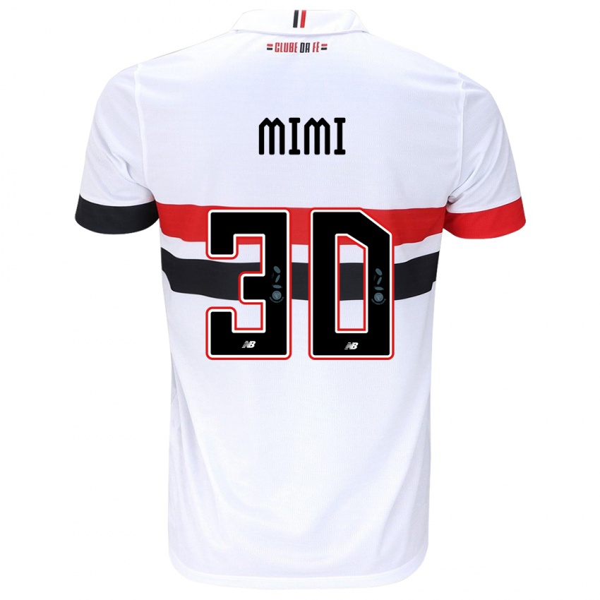 Enfant Maillot Mimi #30 Blanc Rouge Noir Tenues Domicile 2024/25 T-Shirt Belgique