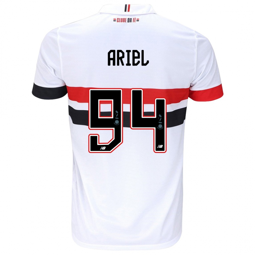 Enfant Maillot Ariel #94 Blanc Rouge Noir Tenues Domicile 2024/25 T-Shirt Belgique