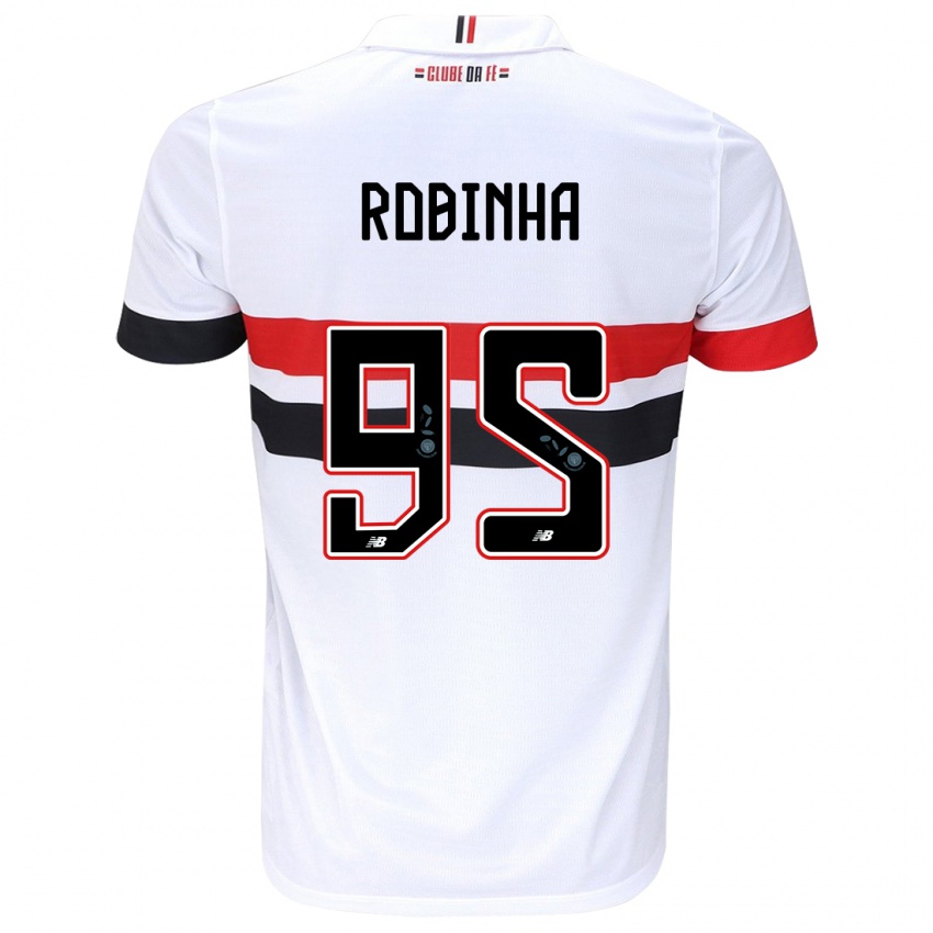 Enfant Maillot Robinha #95 Blanc Rouge Noir Tenues Domicile 2024/25 T-Shirt Belgique