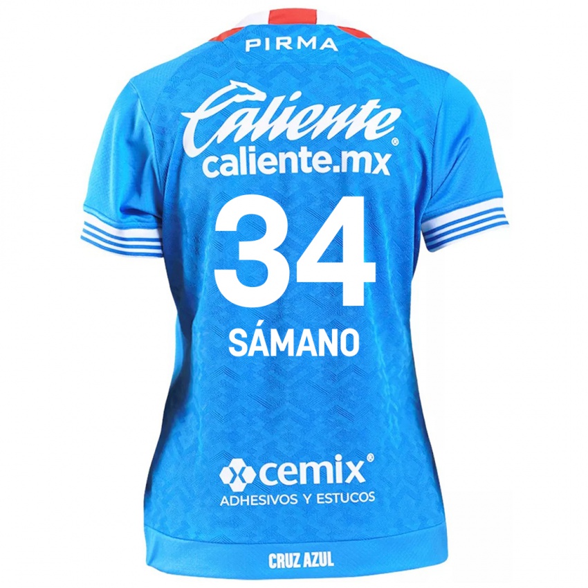 Kinder Leonardo Sámano #34 Himmelblau Heimtrikot Trikot 2024/25 T-Shirt Belgien