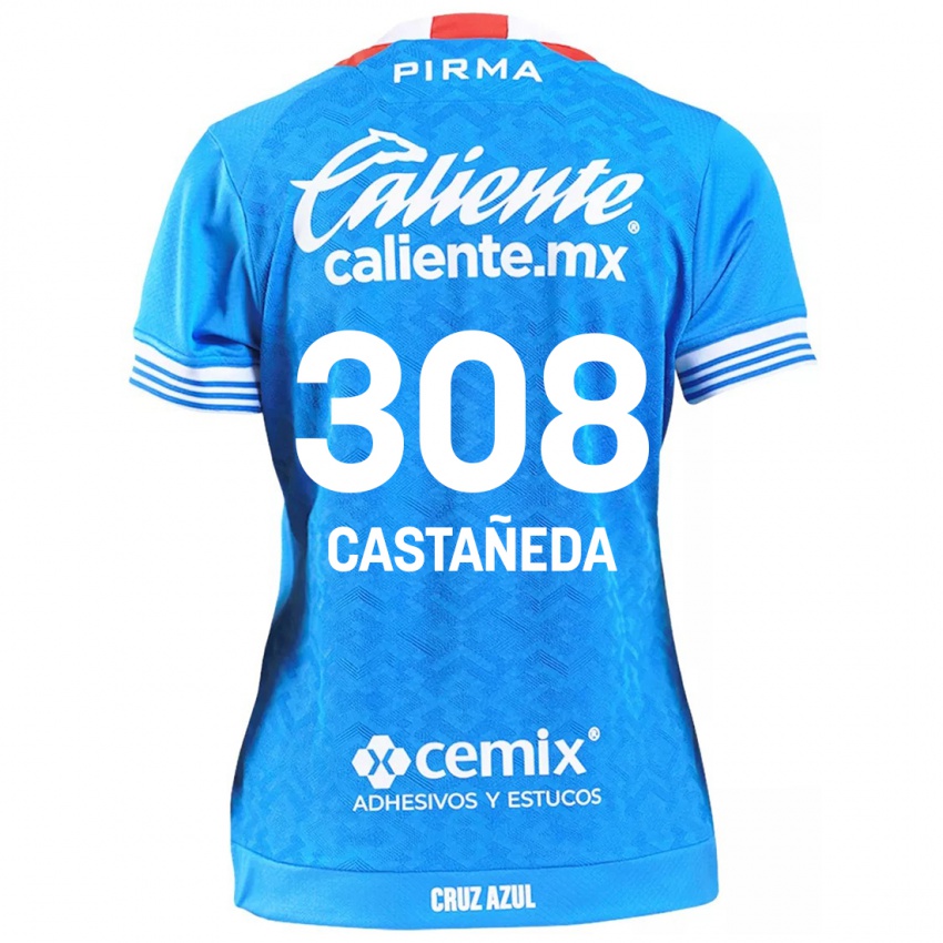 Kinder Emiliano Castañeda #308 Himmelblau Heimtrikot Trikot 2024/25 T-Shirt Belgien