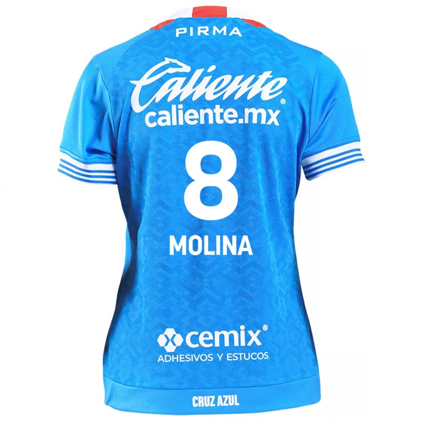 Kinderen Dalia Molina #8 Hemelsblauw Thuisshirt Thuistenue 2024/25 T-Shirt België