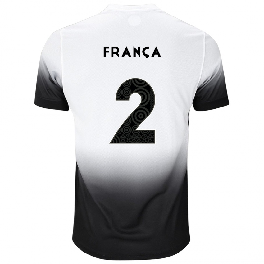 Kinder Matheus França #2 Weiß Schwarz Heimtrikot Trikot 2024/25 T-Shirt Belgien