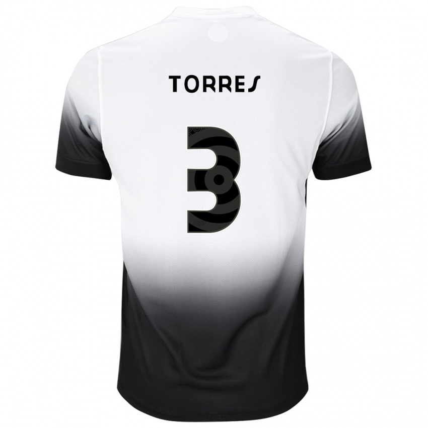 Kinder Félix Torres #3 Weiß Schwarz Heimtrikot Trikot 2024/25 T-Shirt Belgien