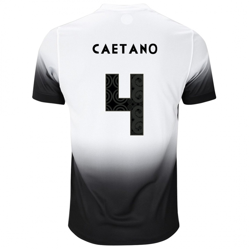 Kinder Caetano #4 Weiß Schwarz Heimtrikot Trikot 2024/25 T-Shirt Belgien