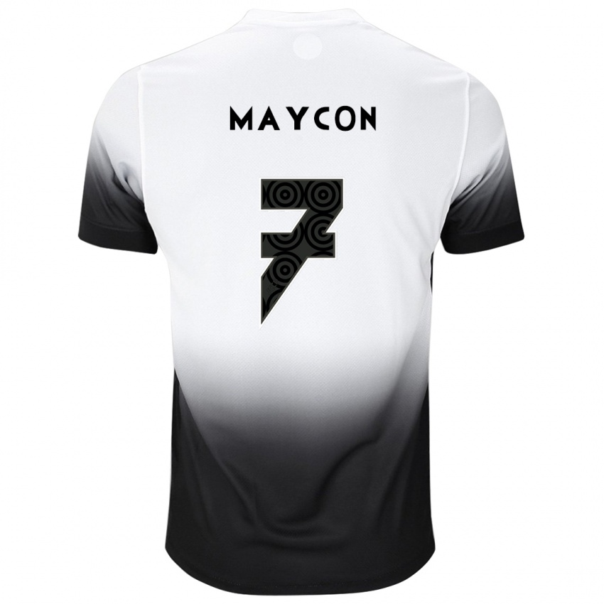 Kinder Maycon #7 Weiß Schwarz Heimtrikot Trikot 2024/25 T-Shirt Belgien