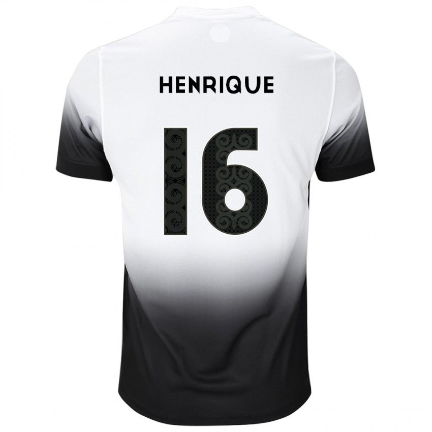 Kinder Pedro Henrique #16 Weiß Schwarz Heimtrikot Trikot 2024/25 T-Shirt Belgien