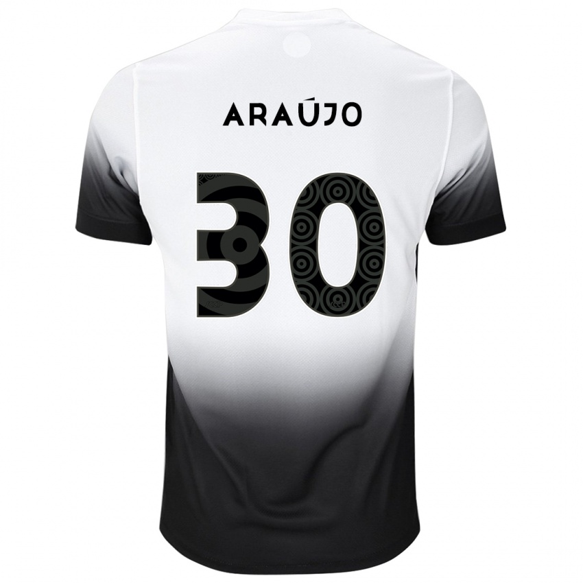 Kinder Matheus Araujo #30 Weiß Schwarz Heimtrikot Trikot 2024/25 T-Shirt Belgien