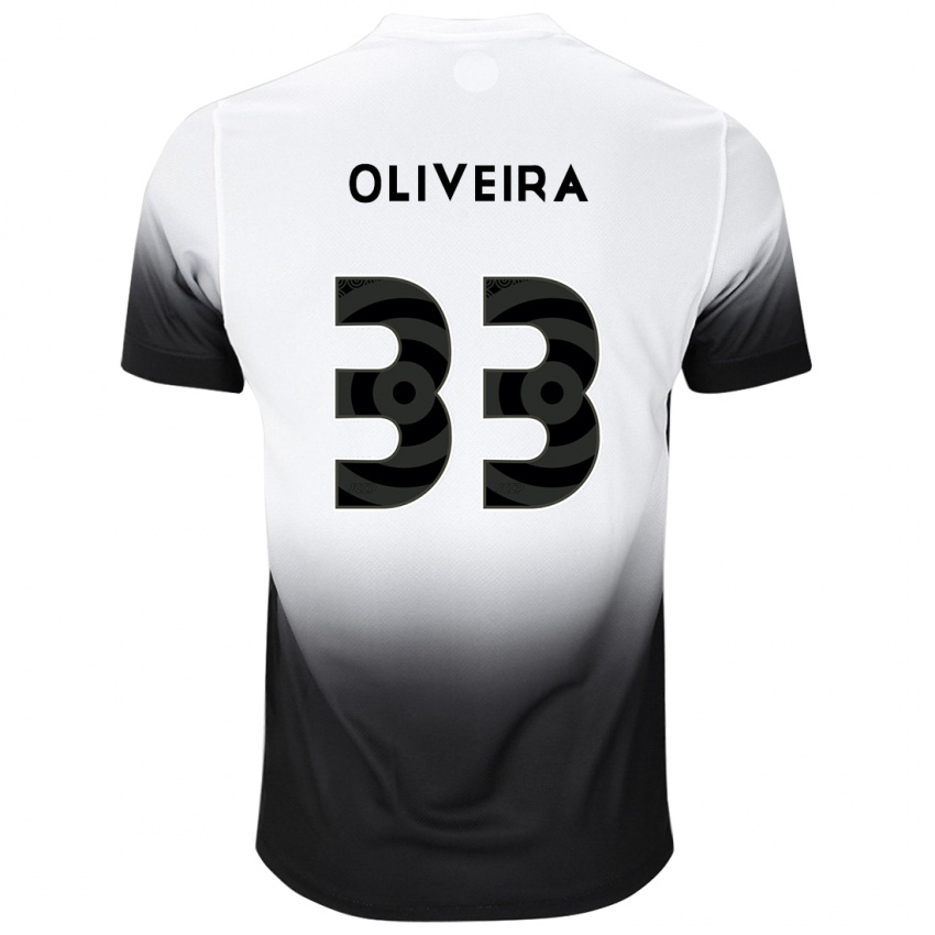 Kinder Ruan Oliveira #33 Weiß Schwarz Heimtrikot Trikot 2024/25 T-Shirt Belgien