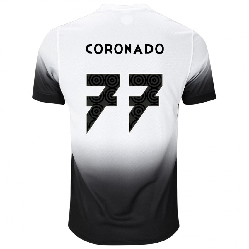 Kinder Igor Coronado #77 Weiß Schwarz Heimtrikot Trikot 2024/25 T-Shirt Belgien