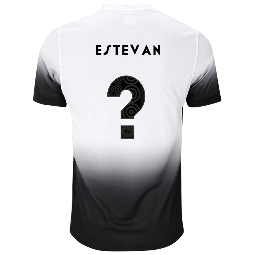 Kinder Estevan #0 Weiß Schwarz Heimtrikot Trikot 2024/25 T-Shirt Belgien