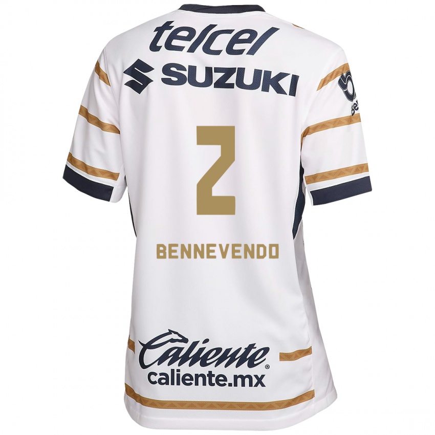 Enfant Maillot Pablo Bennevendo #2 Obsidienne Blanche Tenues Domicile 2024/25 T-Shirt Belgique