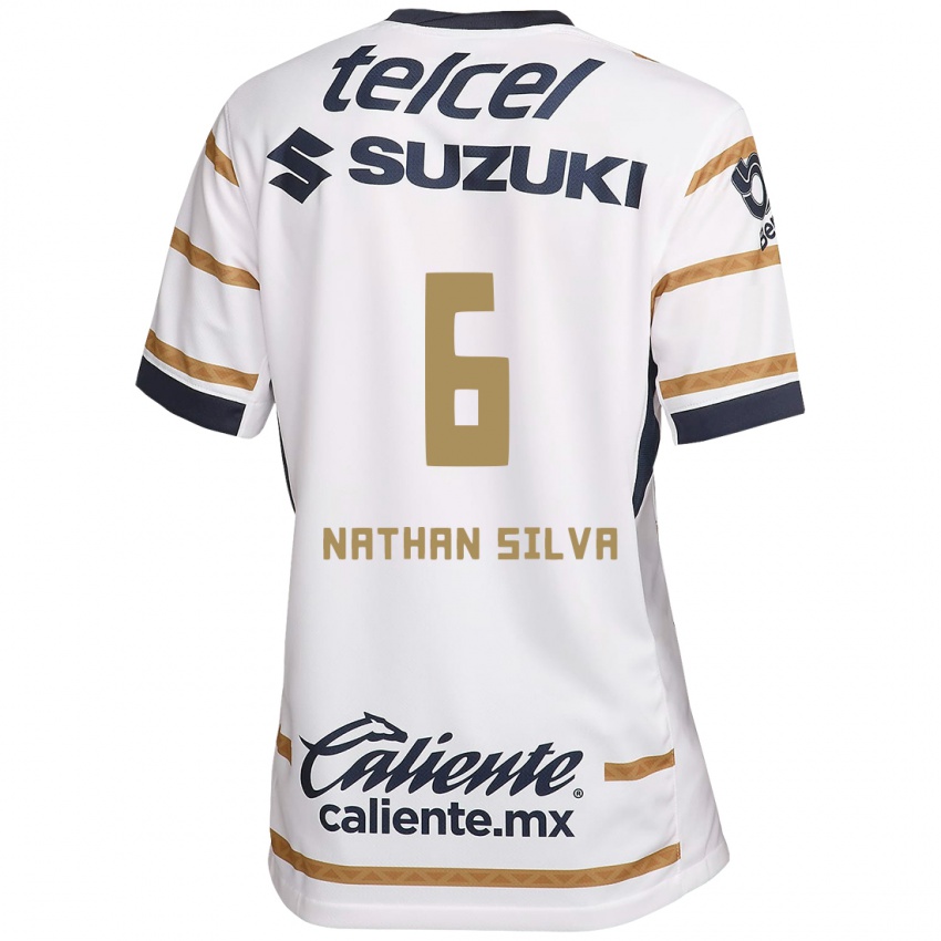 Enfant Maillot Nathan Silva #6 Obsidienne Blanche Tenues Domicile 2024/25 T-Shirt Belgique