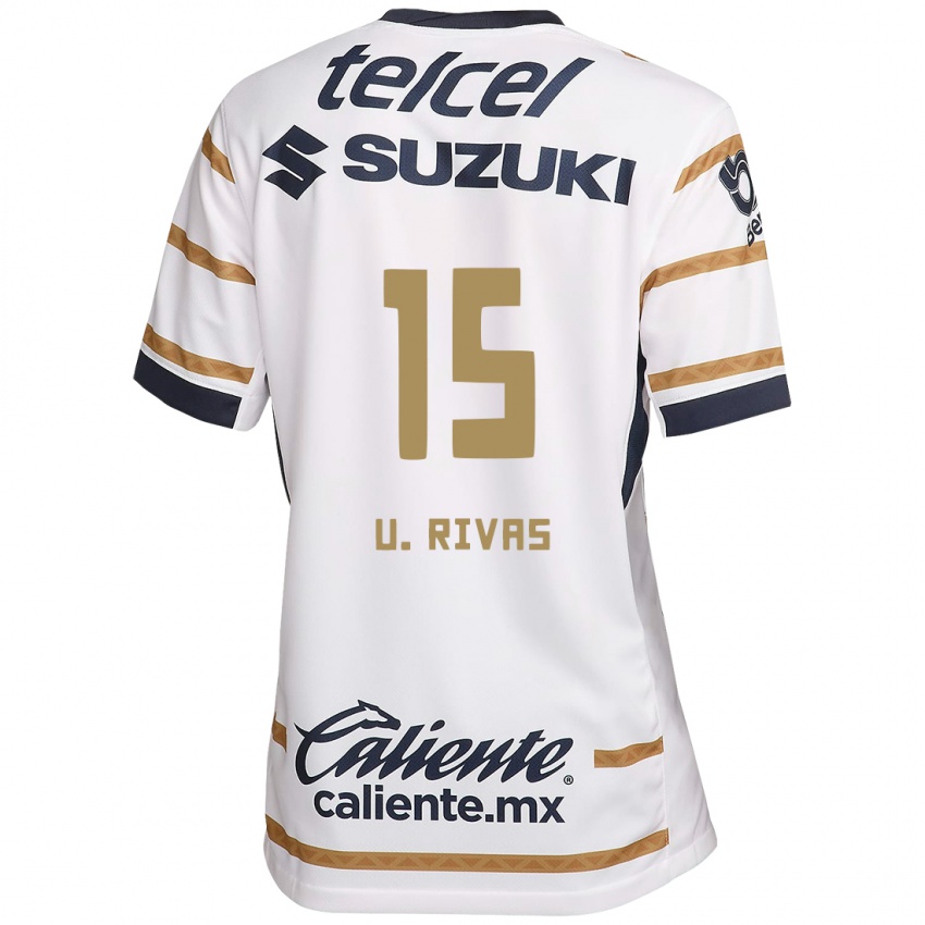 Enfant Maillot Ulises Rivas #15 Obsidienne Blanche Tenues Domicile 2024/25 T-Shirt Belgique