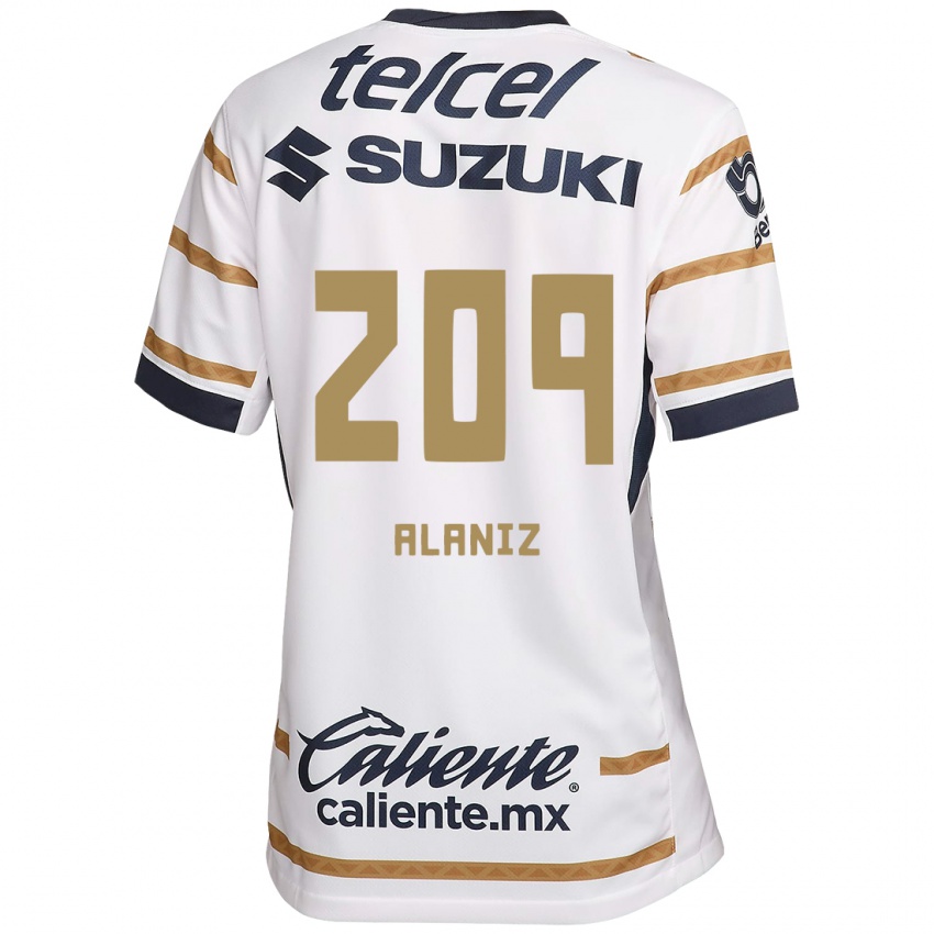 Enfant Maillot Jorge Alaniz #209 Obsidienne Blanche Tenues Domicile 2024/25 T-Shirt Belgique