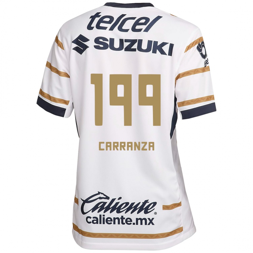 Enfant Maillot Kléber Carranza #199 Obsidienne Blanche Tenues Domicile 2024/25 T-Shirt Belgique