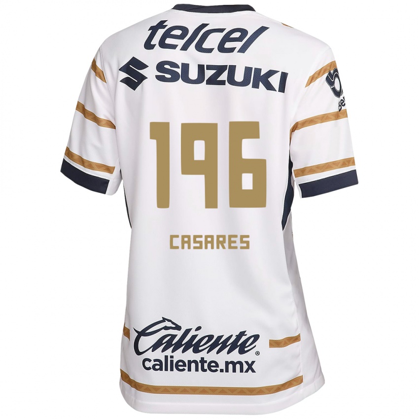 Enfant Maillot Mateo Casares #196 Obsidienne Blanche Tenues Domicile 2024/25 T-Shirt Belgique