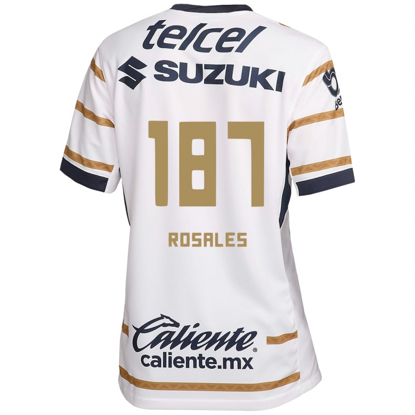 Enfant Maillot Alonso Rosales #187 Obsidienne Blanche Tenues Domicile 2024/25 T-Shirt Belgique