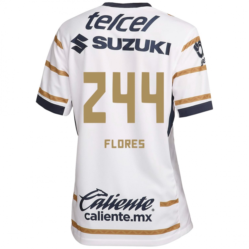 Enfant Maillot Jonathan Flores #244 Obsidienne Blanche Tenues Domicile 2024/25 T-Shirt Belgique