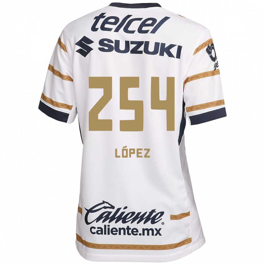 Enfant Maillot Santiago López #254 Obsidienne Blanche Tenues Domicile 2024/25 T-Shirt Belgique