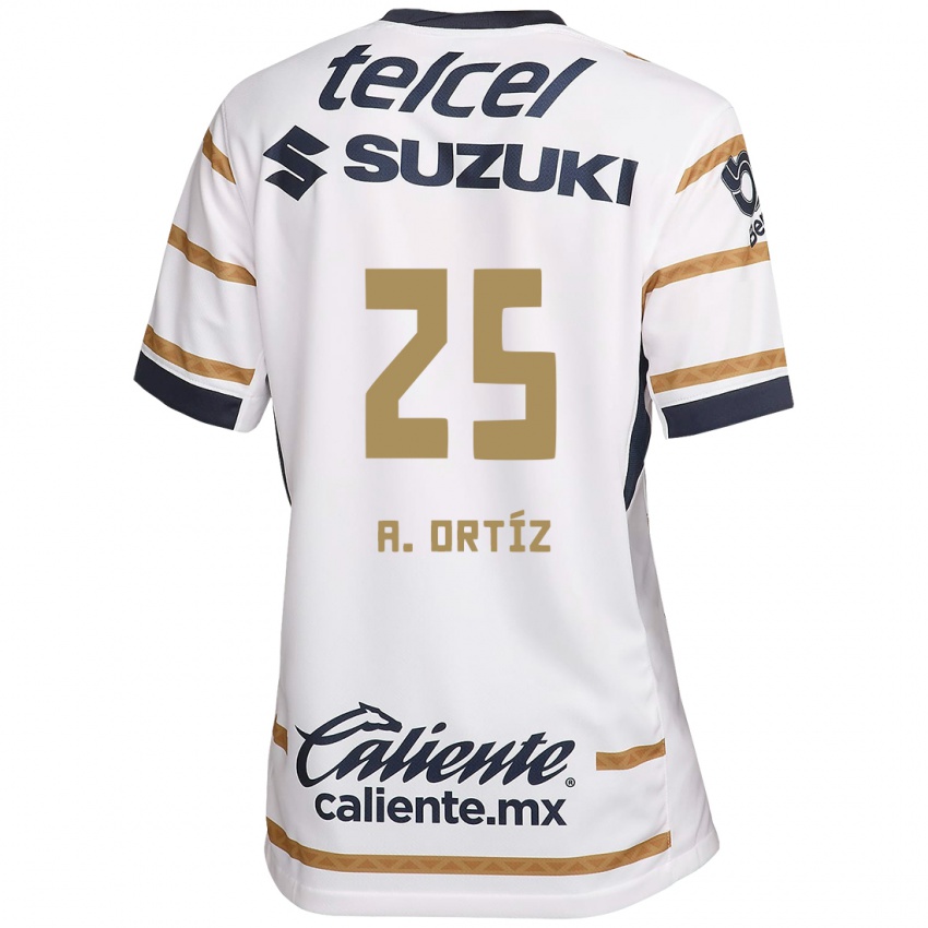 Enfant Maillot Arturo Ortiz #25 Obsidienne Blanche Tenues Domicile 2024/25 T-Shirt Belgique